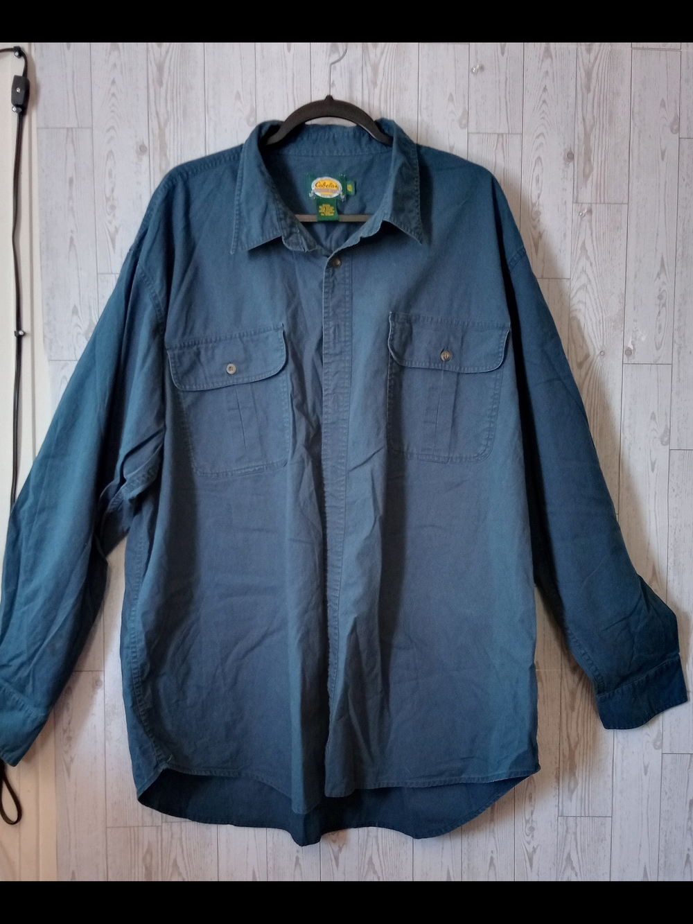 Cabelas Casual Button-Up Shirt in Green Blue  Men's Size 2XLT